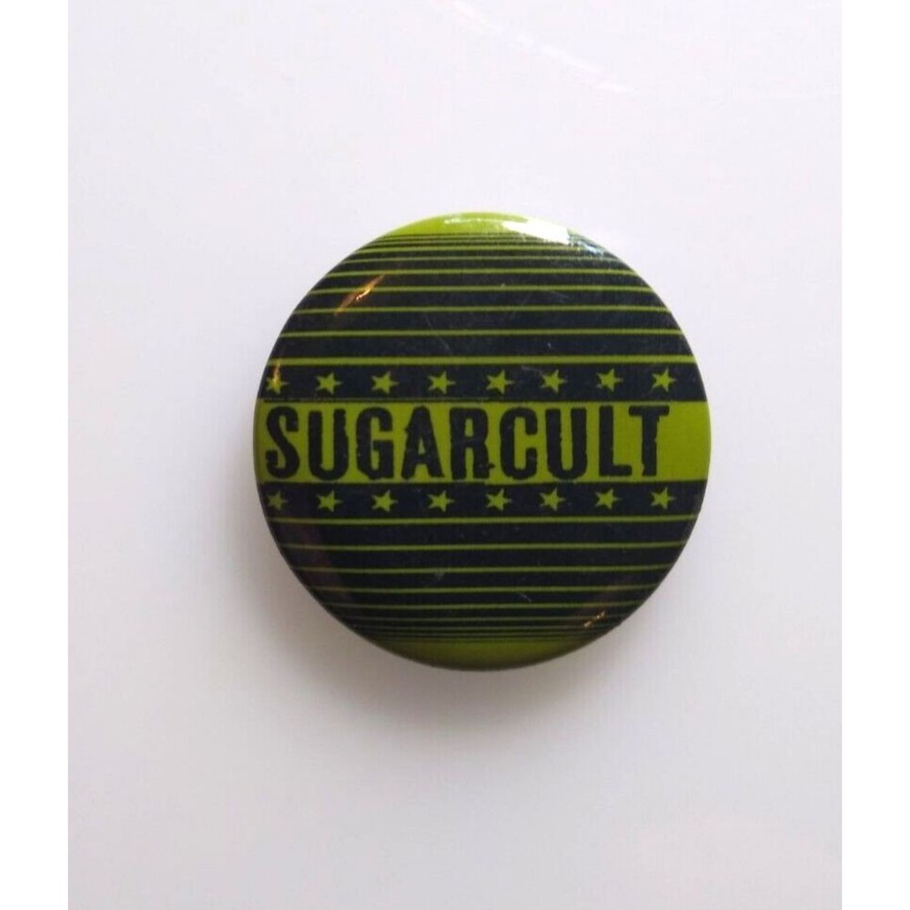 Sugarcult Badge Pinback Button Original Vintage Rock Music Pin Green Black 1"